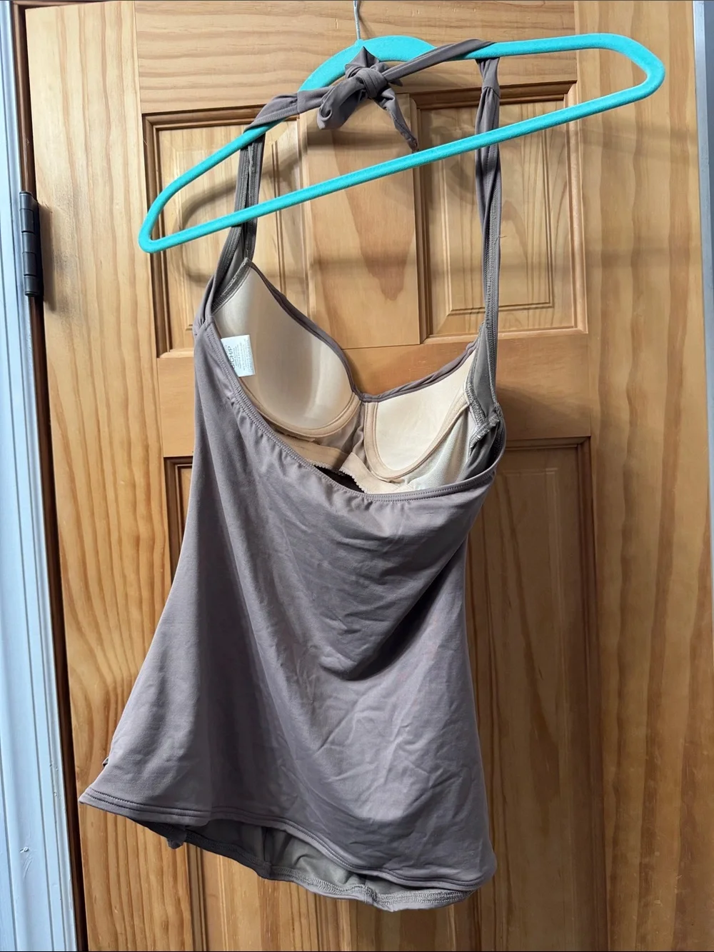 DKNY Taupe Ruched Tankini
